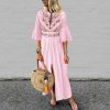 The Best Vintage Women Fashion Boho Long Maxi Dress Summer Holiday Floral Ladies Casual Short Sleeve Loose Sundress Online - Hplify