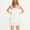 The Best White Dress Lace Condole Belt Party Embroidery Summer Mini Women Dress Online - Hplify