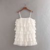 The Best White Dress Lace Condole Belt Party Embroidery Summer Mini Women Dress Online - Hplify
