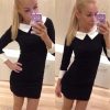 The Best Winter Autumn Women Dress Turn-Down Collar Slim Casual Dress Online - Hplify