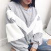 The Best Winter Warm Women Lady Hoodie Sweatshirt Stitching Long Sleeve Patchwork Casual Pullover Tops Sweatshirt Jumper Online - Hplify