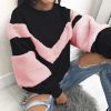 The Best Winter Warm Women Lady Hoodie Sweatshirt Stitching Long Sleeve Patchwork Casual Pullover Tops Sweatshirt Jumper Online - Hplify