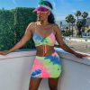 The Best Women 2 Piece Bodycon Summer Beach Crop Top and Skirt Set Ladies Casual Bandage Dress Party Club Set Online - Hplify