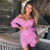 The Best Women 2 Piece Plaid Crop Top Bodycon Skirt Sexy Ladies Casual Summer Beach Party Mini Dress Outfit Holiday Online - Hplify