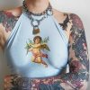 The Best Women Angel Printing Halter Neck Tube Fashion Ladies Sleeveless Backless Blouse Shirt Vest Crop Tops Online - Hplify