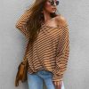 The Best Women Autumn Stripe T shirt Long Sleeve Loose Tee shirt Femme Ladies harajuku tshirt Elegant Plain ulzzang dames Streetwear Online - Hplify