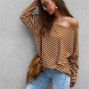 The Best Women Autumn Stripe T shirt Long Sleeve Loose Tee shirt Femme Ladies harajuku tshirt Elegant Plain ulzzang dames Streetwear Online - Hplify