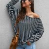 The Best Women Autumn Stripe T shirt Long Sleeve Loose Tee shirt Femme Ladies harajuku tshirt Elegant Plain ulzzang dames Streetwear Online - Hplify