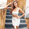 The Best Women Bandage Bodycon Crop Top and Skirt Suit Sexy Ladies Evening Party Club Streetwear 2 Piece Set Online - Hplify