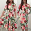 The Best Women Bandage Bodycon Long Sleeve Short Mini Floral Party Casual Dress Ladies Floral Chic Summer Dresses Female Online - Hplify