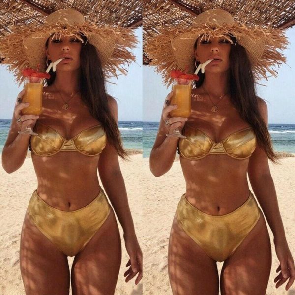 The Best Women Bandage Push-up Triangle Swimwear Bathing Padded Bra Bikini Swimsuit Beach Online - Hplify