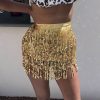 The Best Women Belly Dance Hip Tutu Skirt Scarf Wrap Belt Glitter Sequins Tassel Hipscarf Skirts Summer Beach Sundress Online - Hplify