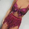The Best Women Belly Dance Hip Tutu Skirt Scarf Wrap Belt Glitter Sequins Tassel Hipscarf Skirts Summer Beach Sundress Online - Hplify