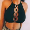 The Best Women Bikini Vest Sexy Ladies Hollow Solid Bandage Summer Casual Bathing Cami Tops Beach Women Clothes Online - Hplify