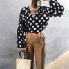 The Best Women Blouse Shirt Polka Dot Striped Leopard Loose Blouse Top Tunic Shirt Online - Hplify