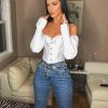 The Best Women Body Shaper Tummy Control Waist Long Sleeve Blouse Shirt Sexy Ladies Off Shoulder Autumn Casual Tops Online - Hplify