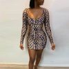 The Best Women Bodycon Backless Dress Sleeveless Ladies Evening Party Club Leopard Slim Mini Sexy Dress Online - Hplify
