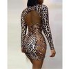 The Best Women Bodycon Backless Dress Sleeveless Ladies Evening Party Club Leopard Slim Mini Sexy Dress Online - Hplify