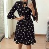 The Best Women Boho 3/4 Sleeve Ruffles Loose Fit Short Party Dress Casual Ladies Holiday Clothing Online - Hplify