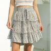 The Best Women Boho Casual Floral Skirt New Fashion Ladies Stretch High Waist Beach Summer Short Mini Skirt Sundress Online - Hplify