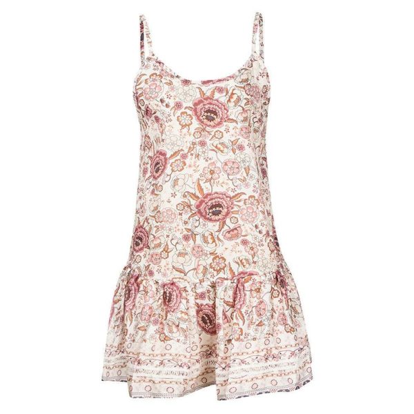 The Best Women Boho Floral Dress Sleeveless Beach Dress Sundress Summer Deep V Neck Backless Loose Dresses Online - Hplify