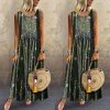 The Best Women Boho Floral Long Maxi Dresses Ladies Sleeveless Loose Summer Casual O Neck Party Maxi Dress Sundress Online - Hplify