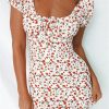 The Best Women Boho Floral Off Shoulder Bodycon Short Sleeve Dress Summer Beach Party Short Mini Slim Dress Sundress Online - Hplify