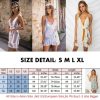 The Best Women Boho Floral V-Neck Wrap Mini Dress Fashion Ladies Summer Holiday Party Sundress Casual Sleeveless Slim Dress Online - Hplify