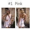 The Best Women Boho Floral V-Neck Wrap Mini Dress Fashion Ladies Summer Holiday Party Sundress Casual Sleeveless Slim Dress Online - Hplify