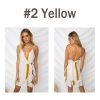 The Best Women Boho Floral V-Neck Wrap Mini Dress Fashion Ladies Summer Holiday Party Sundress Casual Sleeveless Slim Dress Online - Hplify