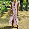 The Best Women Boho Long Maxi Dress Fashion Ladies Sleeveless Summer Beach Floral Dress Casual Holiday Dresses Sundress Online - Hplify