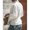 The Best Women Boho Long Sleeve Floral Lace White Tops Blouses Hollow out Beach Elegant Shirt harajuku femme Clothes Summer Party Tops Online - Hplify