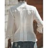 The Best Women Boho Long Sleeve Floral Lace White Tops Blouses Hollow out Beach Elegant Shirt harajuku femme Clothes Summer Party Tops Online - Hplify
