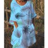 The Best Women Boho Maxi Beach Dress Ladies Fashion Loose Half-Sleeve Summer Casual Loose Long Sundress Plus Size Online - Hplify