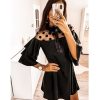 The Best Women Boho Ruffle Sleeve A-Line Dress Lady Sexy Party Evening Bow Mini Dress Online - Hplify