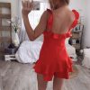 The Best Women Boho Summer Party Evening Beach Short Mini Dress Ladies Sexy Bodycon Ruffle Flounce Backless Sundress Online - Hplify
