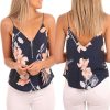 The Best Women Boho Summer Vest Floral Top Fashion Ladies Sleeveless Beach Blouse Backless Casual Loose Tank Tops Shirt Online - Hplify