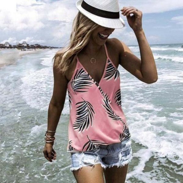 The Best Women Boho Vest Sleeveless Loose Camisole V-Neck Tank Tops New Ladies Summer Beach Casual Print Blouse Tops Online - Hplify
