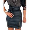 The Best Women Bow Tie High Waist Mini Skirt Zip Up Stretch Bandage Bodycon Skirt Online - Hplify