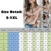 The Best Women Button Polka Dot V Neck Blouse Long Sleeve Tops Online - Hplify