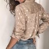 The Best Women Button Polka Dot V Neck Blouse Long Sleeve Tops Online - Hplify