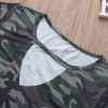 The Best Women Camouflage Army T-shirt Hollow Out Choker V-Neck Summer Ladies Casual Loose Short Sleeve T-Shirts New Online - Hplify