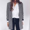 The Best Women Casual Blazer Jacket Lapel Tops Plaid Coat Slim Cardigan Outwear Overcoat Fashion Women Office Lady Elegant Coat Online - Hplify