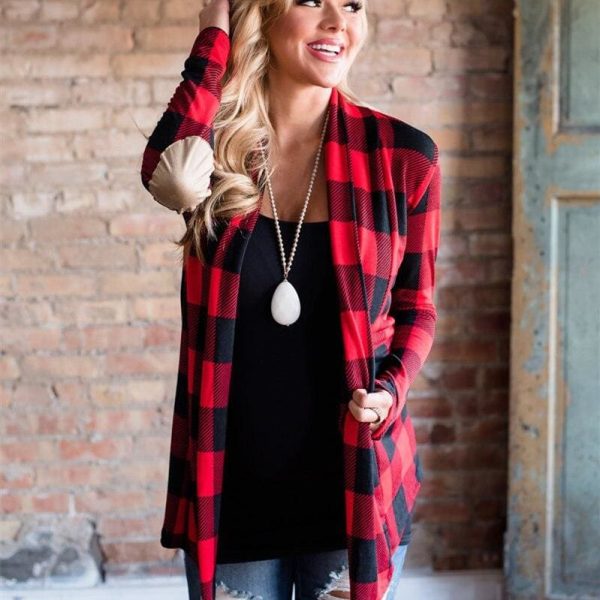 The Best Women Casual Long Sleeve Flannel Plaid Shirts Cardigan Blouse Autumn Winter Ladies Outwear Loose Coat Tops Online - Hplify