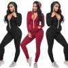 The Best Women Casual Long Sleeve Jumpsuit Ladies Sports Running Solid Playsuit Romper Gym Jogging Tracksuit Trouser Online - Hplify
