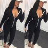 The Best Women Casual Long Sleeve Jumpsuit Ladies Sports Running Solid Playsuit Romper Gym Jogging Tracksuit Trouser Online - Hplify