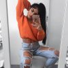The Best Women Casual Long Sleeves Deep-V Top Off Shoulder Solid T-Shirt Tops Fashion Autumn Clothes Online - Hplify