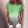 The Best Women Casual Loose Tee Shirt Tops Fashion Rainbow Short Sleeve Summer Ladies T-Shirt Plus Size Gradient Tops Online - Hplify