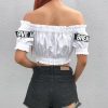 The Best Women Casual Off Shoulder Tank Tops Vest T shirt Ladies Beach Holiday Crop Tops Shirt Outwear Streetwear Online - Hplify