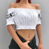 The Best Women Casual Off Shoulder Tank Tops Vest T shirt Ladies Beach Holiday Crop Tops Shirt Outwear Streetwear Online - Hplify